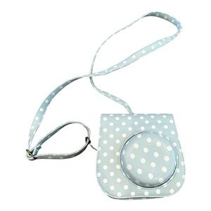 Polka Dot Crossbody Bag instax mini 8 carrying case blue with white polka dots